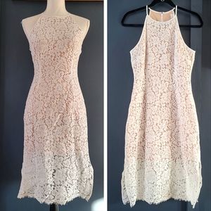 KEEPSAKE Lace Halter Neck Business Casual Dress Size Small Knee‎ Length
